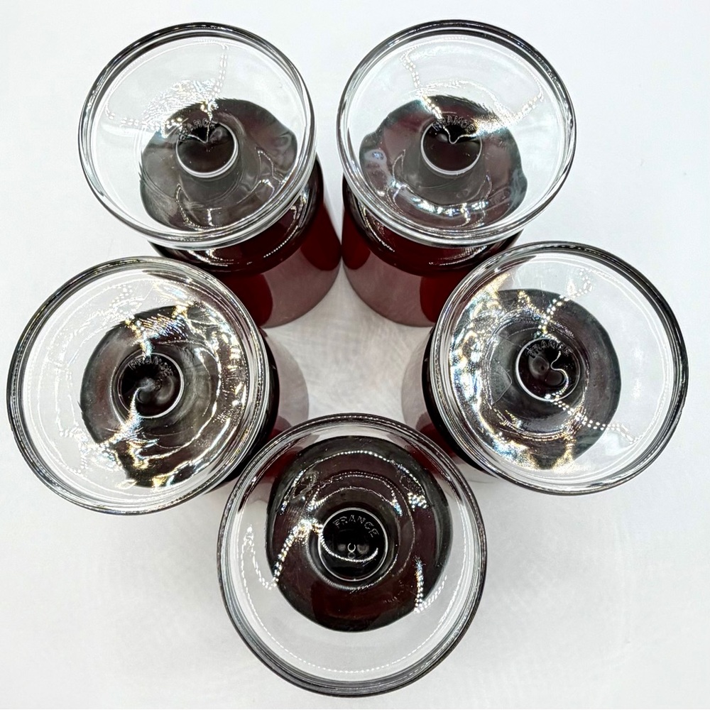VTG Luminarc Cavalier Ruby Red Wine Juice Glasses 4.1/8" France‎ MCM Set Of 5 - Picture 3 of 6